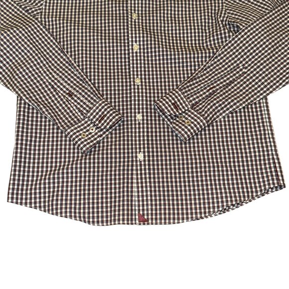 NWOT UNTUCKit Red Navy White Check Plaid Long Sleeve Button Down Shirt S… - Picture 9 of 10